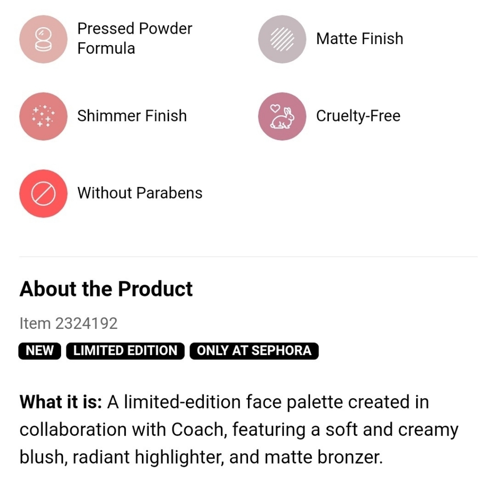 Coach x Sephora uni face palette - Picture 6 of 11